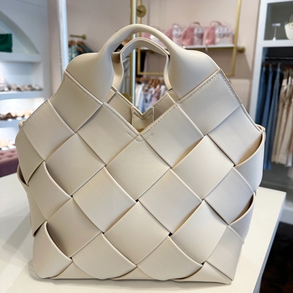 Vici Handbags - ✨NWT✨ VICI Cream Adeline Woven Faux Leather Satchel with Crossbody Strap